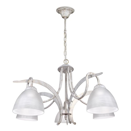 Люстра подвесная большая 5 плафонов белая S3147-5